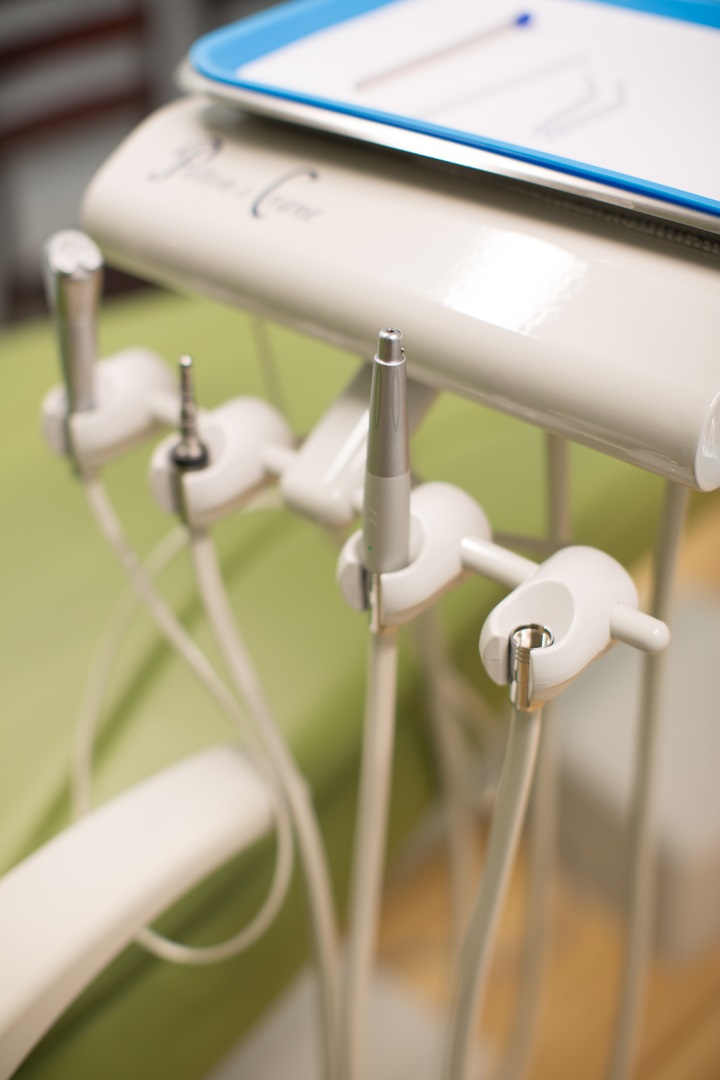 A close up view of the dental equipment